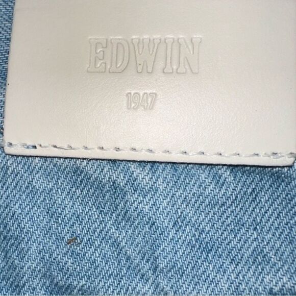 NWT EDWIN Women’s Dani Jeans Escape Blue Cropped Wide Leg - Size 24 - Picture 6 of 10